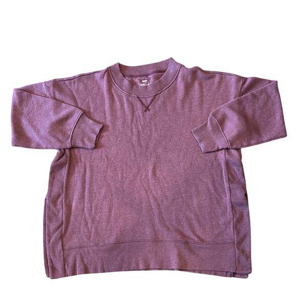 NWT Aerie Good Vibes Oversized Side Slit Purple Sweatshirt Size L - Picture 2 of 10